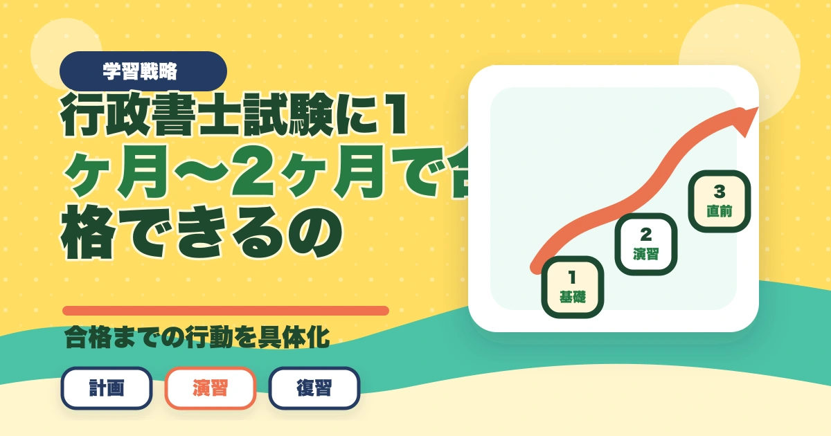 行政書士試験に1ヶ月〜2ヶ月で合格できるの？合格者が勉強法を解説のアイキャッチ画像