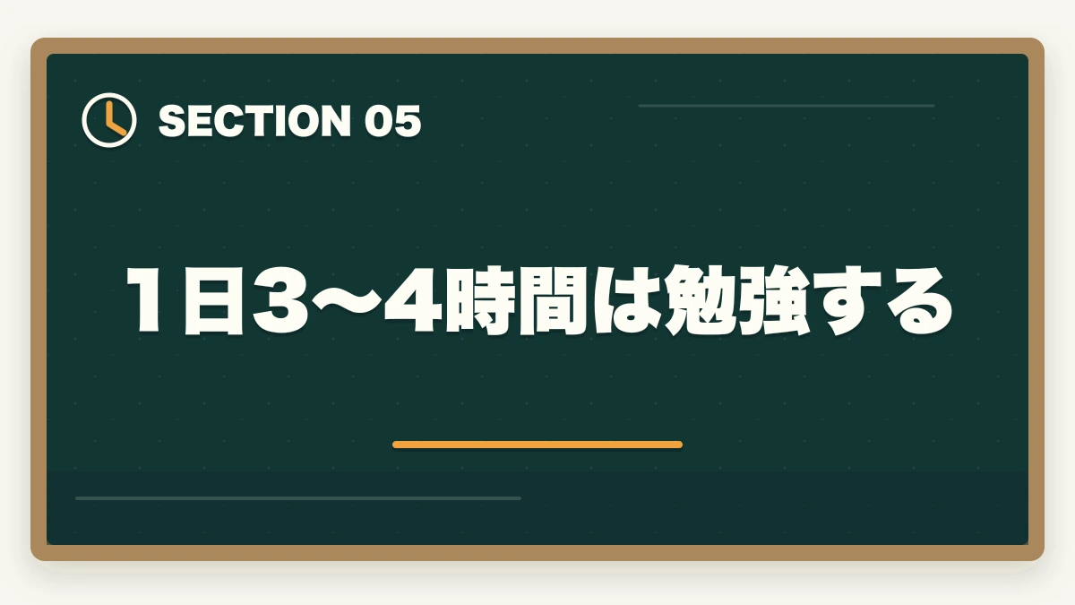 1日3~4時間は勉強する|行政書士を半年(6ヶ月)で取る!合格者が勉強法やスケジュールを解説の図解