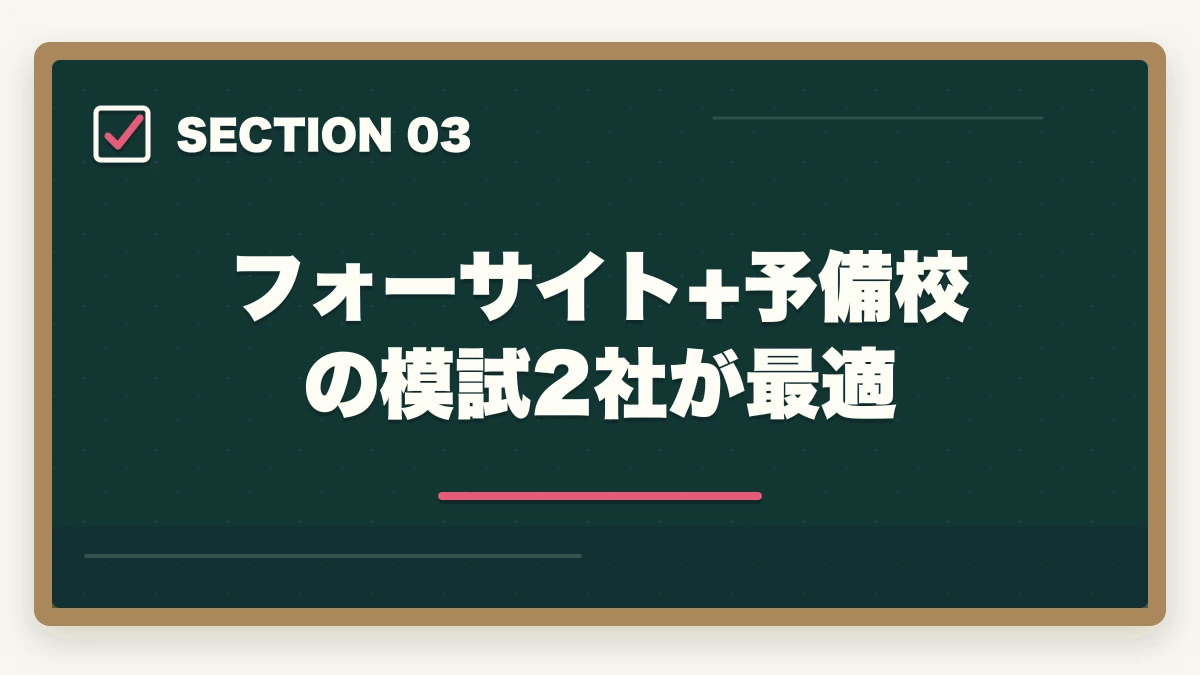 フォーサイト+予備校の模試2社が最適｜行政書士学習はフォーサイトだけでは足りない？元受講生が解説の図解