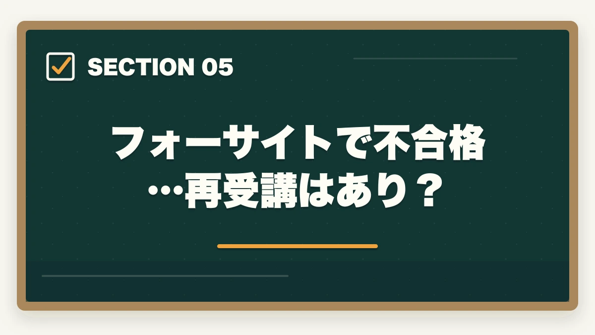 フォーサイトで不合格…再受講はあり？｜行政書士学習はフォーサイトだけでは足りない？元受講生が解説の図解