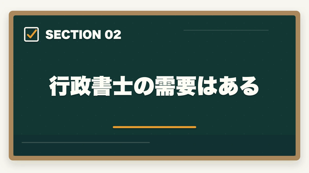 行政書士の需要はある｜行政書士の需要と将来性を考察|AI時代に仕事はなくなる？の図解