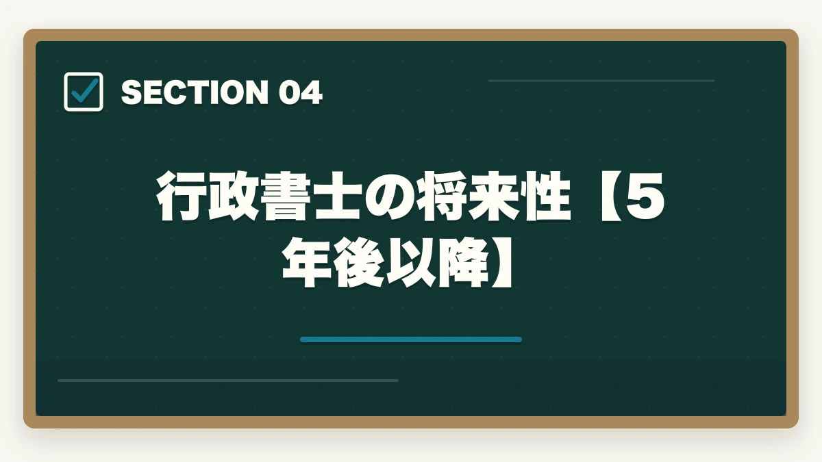 行政書士の将来性【5年後以降】｜行政書士の需要と将来性を考察|AI時代に仕事はなくなる？の図解
