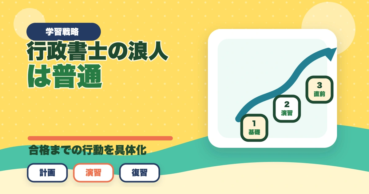行政書士の浪人は普通？次で受かる勉強法を合格者が解説のアイキャッチ画像