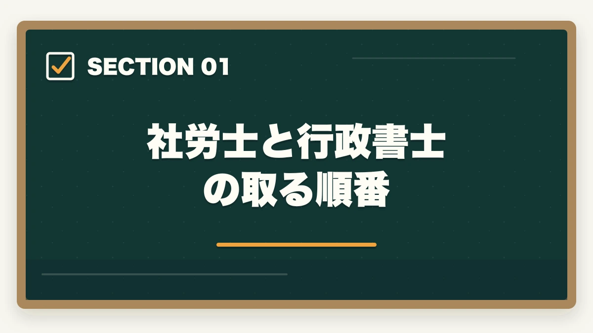 社労士と行政書士の取る順番|行政書士と社労士はどっちが先?取る順番を有資格者が解説の図解