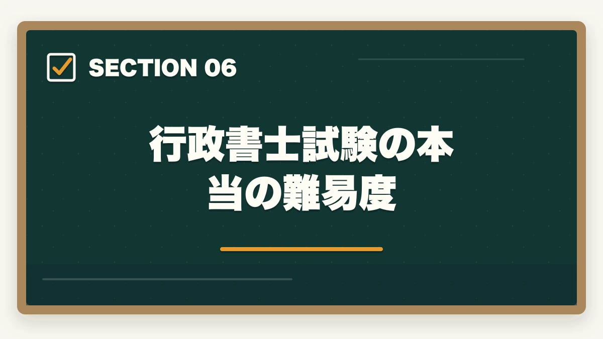 行政書士試験の本当の難易度|行政書士は誰でも受かる?合格者が経験談を解説|合格のコツの図解