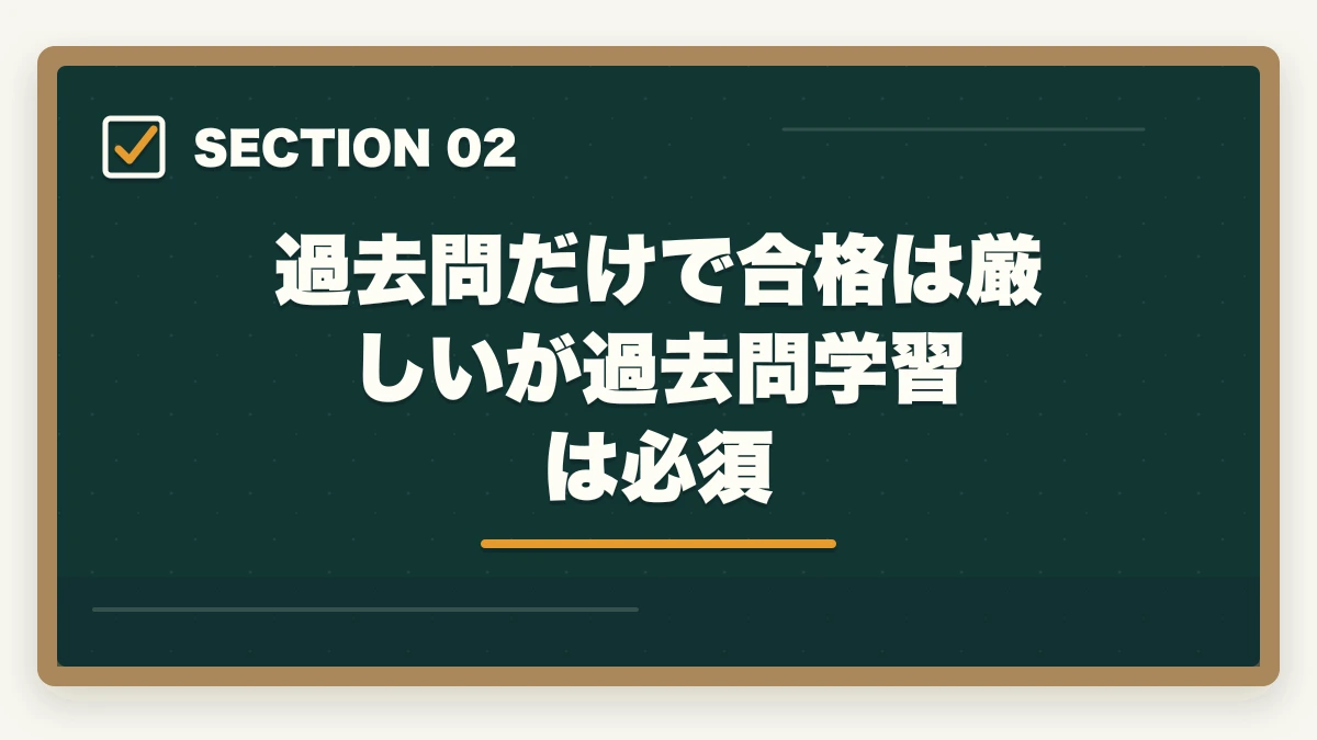 過去問だけで合格は厳しいが過去問学習は必須｜行政書士試験「過去問だけ」は危険？成功者が語る最短合格ルートとはの図解