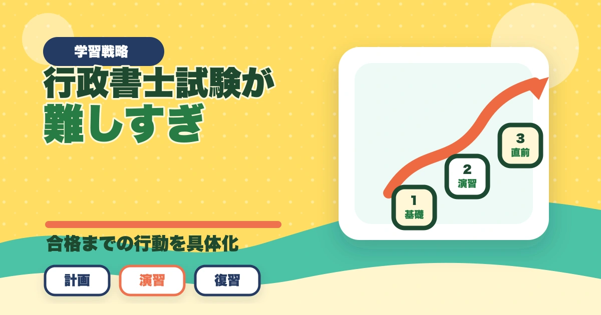 行政書士試験が難しすぎ！難しい理由と合格するための勉強法を解説のアイキャッチ画像