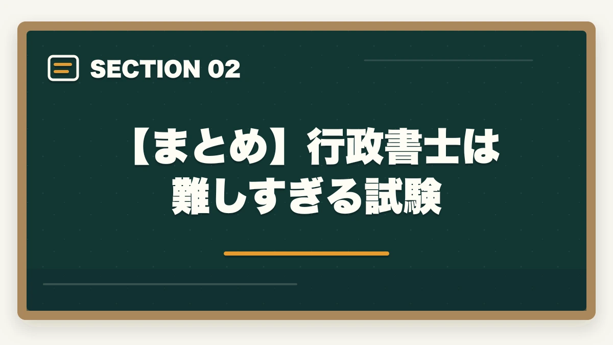 【まとめ】行政書士は難しすぎる試験|行政書士試験が難しすぎ!難しい理由と合格するための勉強法を解説の図解