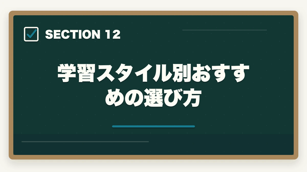 学習スタイル別おすすめの選び方｜【合格者比較】アガルートとクレアール行政書士講座どっちがいい？|選び方解説の図解