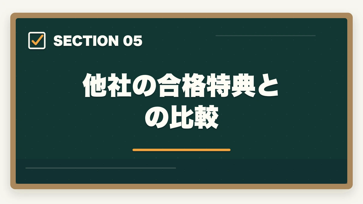 他社の合格特典との比較｜アガルート行政書士の全額返金は本当?条件・申請手順を合格者解説【2026年】の図解