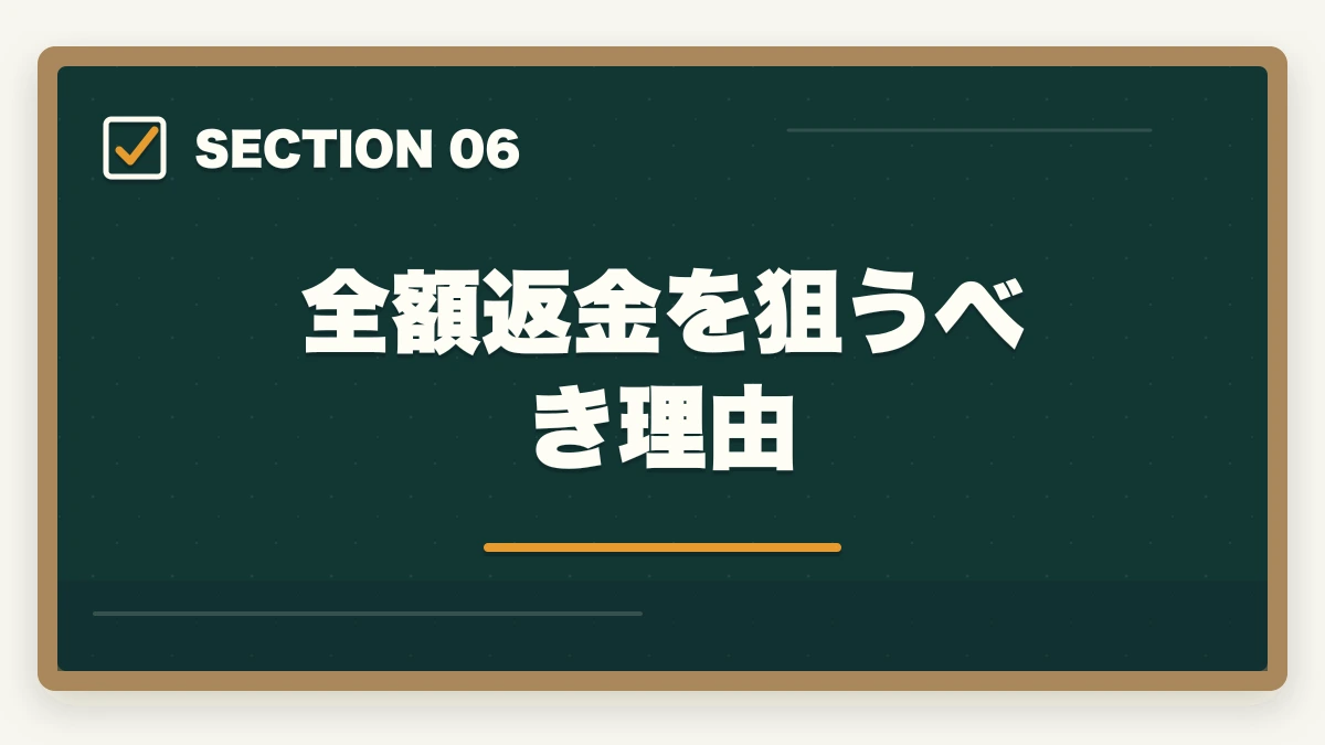 全額返金を狙うべき理由｜アガルート行政書士の全額返金は本当?条件・申請手順を合格者解説【2026年】の図解