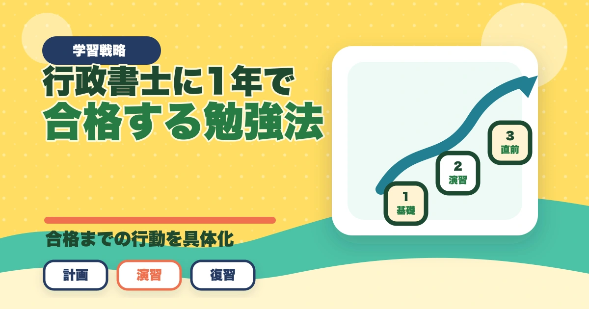 行政書士に1年で合格する勉強法|働きながら可能?合格者が完全解説【2026年】のアイキャッチ画像