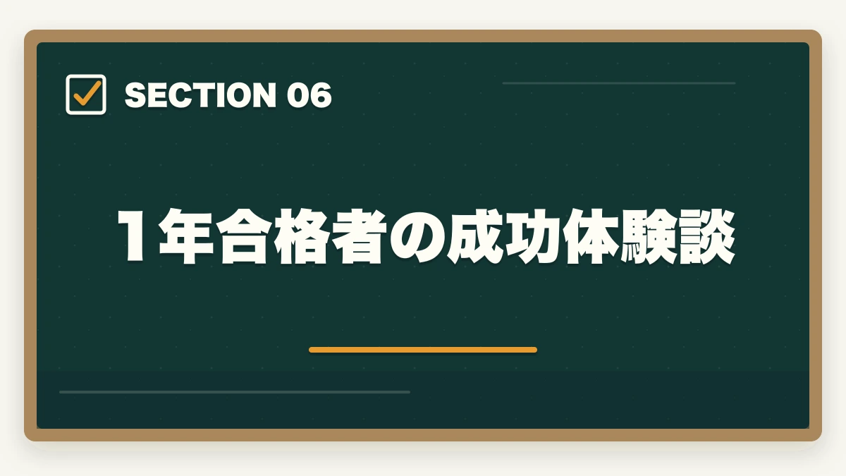 1年合格者の成功体験談｜行政書士に1年で合格する勉強法|働きながら可能?合格者が完全解説【2026年】の図解