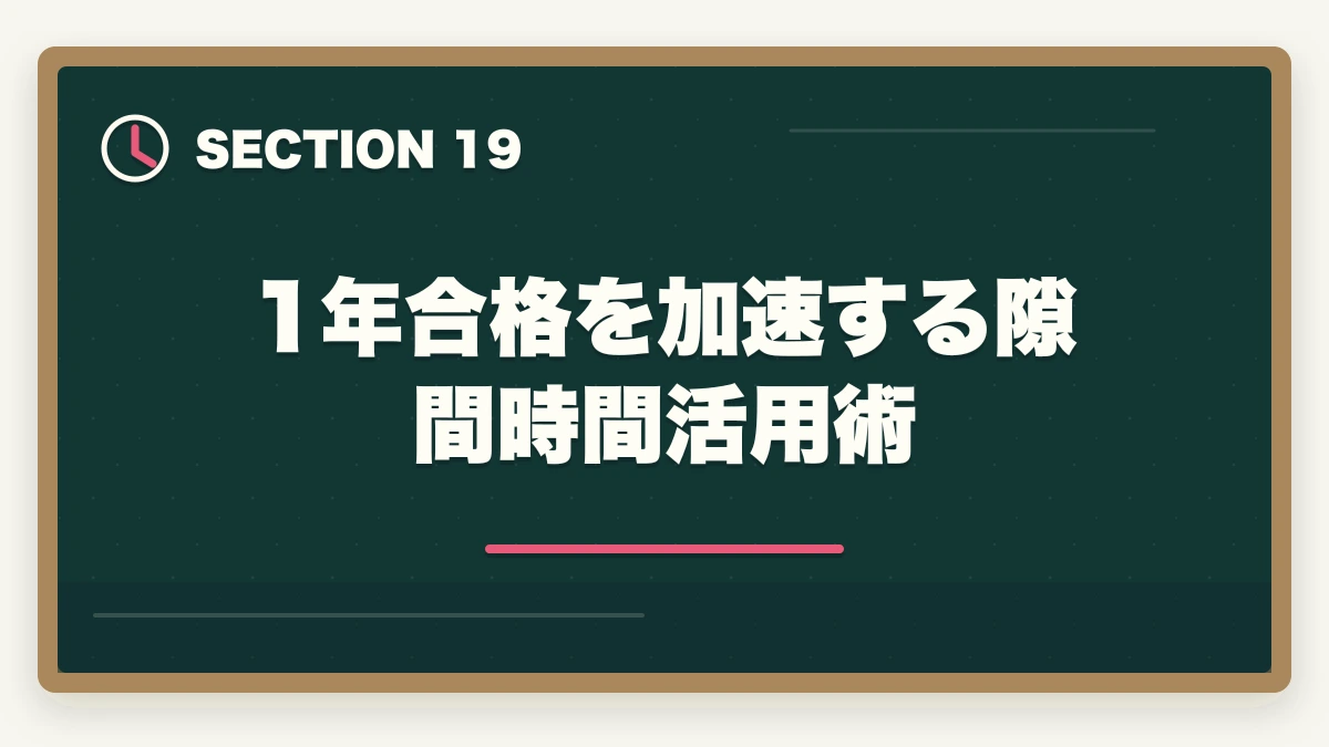 1年合格を加速する隙間時間活用術｜行政書士に1年で合格する勉強法|働きながら可能?合格者が完全解説【2026年】の図解