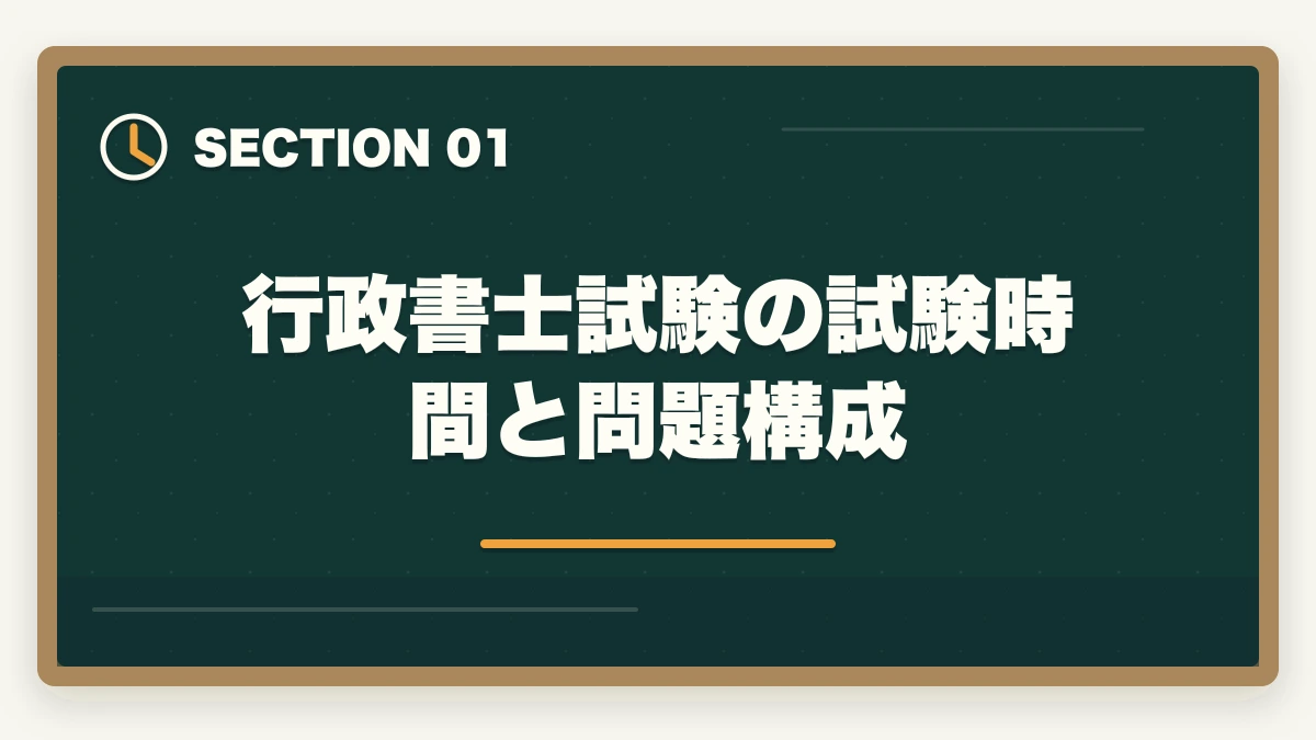 行政書士試験の試験時間と問題構成|行政書士試験の時間配分|3時間で60問を解く合格者の解答戦略【2026年】の図解