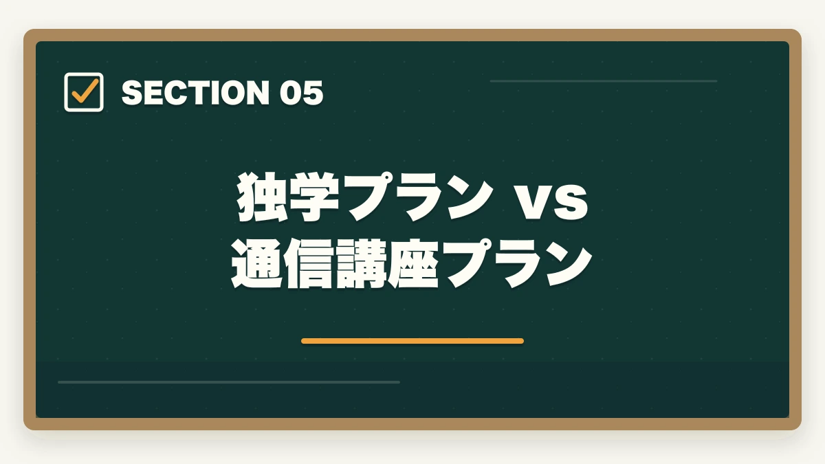 独学プラン vs 通信講座プラン｜行政書士試験の学習計画|600時間を期間別に立てる完全ガイド【2026年】の図解