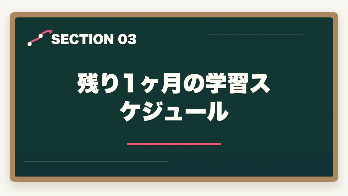 残り1ヶ月の学習スケジュール｜行政書士試験の直前期の過ごし方|残り2ヶ月の学習スケジュール完全ガイドの図解