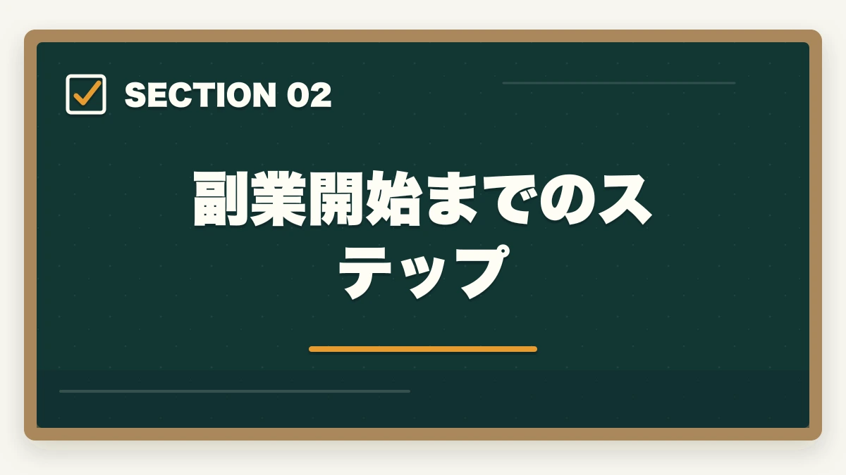 副業開始までのステップ｜行政書士の副業はどう始める？月3〜30万円稼ぐ実践ガイド【2026年】の図解