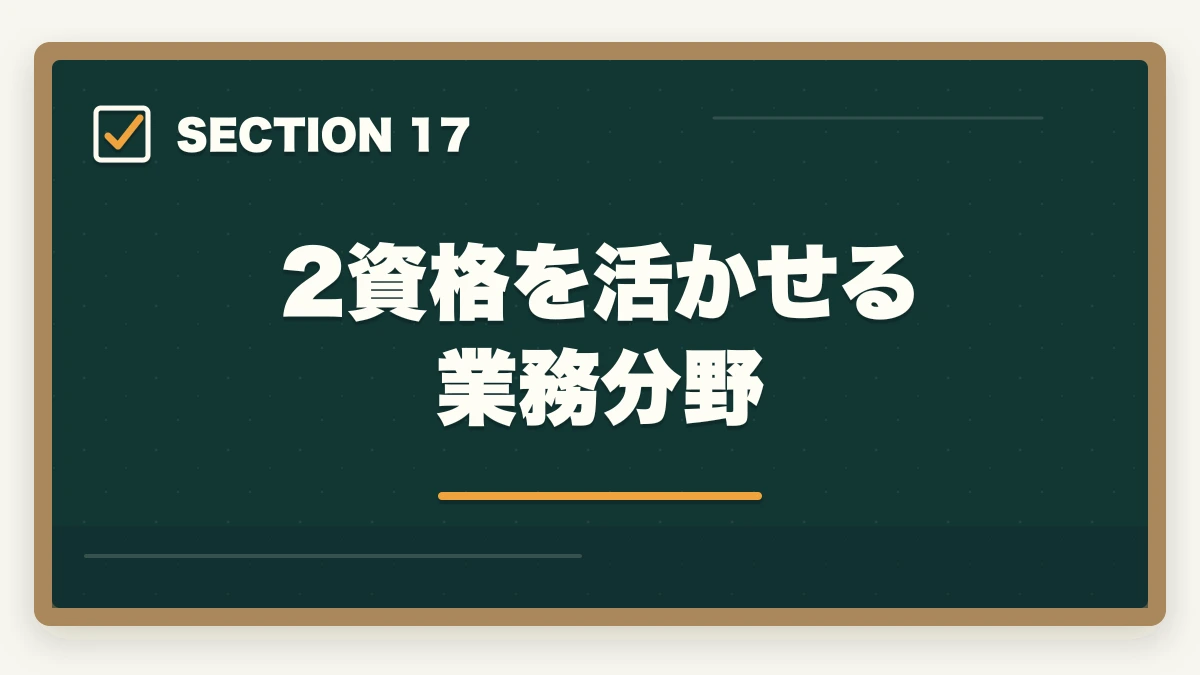 2資格を活かせる業務分野|行政書士と司法書士の違いは?難易度・年収・仕事内容を合格者が徹底比較【2026年】の図解