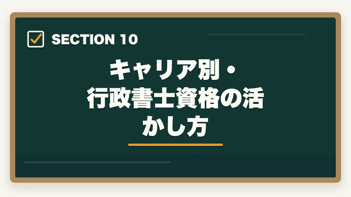 キャリア別・行政書士資格の活かし方|働きながら行政書士に合格する完全ガイド|年代別/属性別の勉強法【2026年】の図解