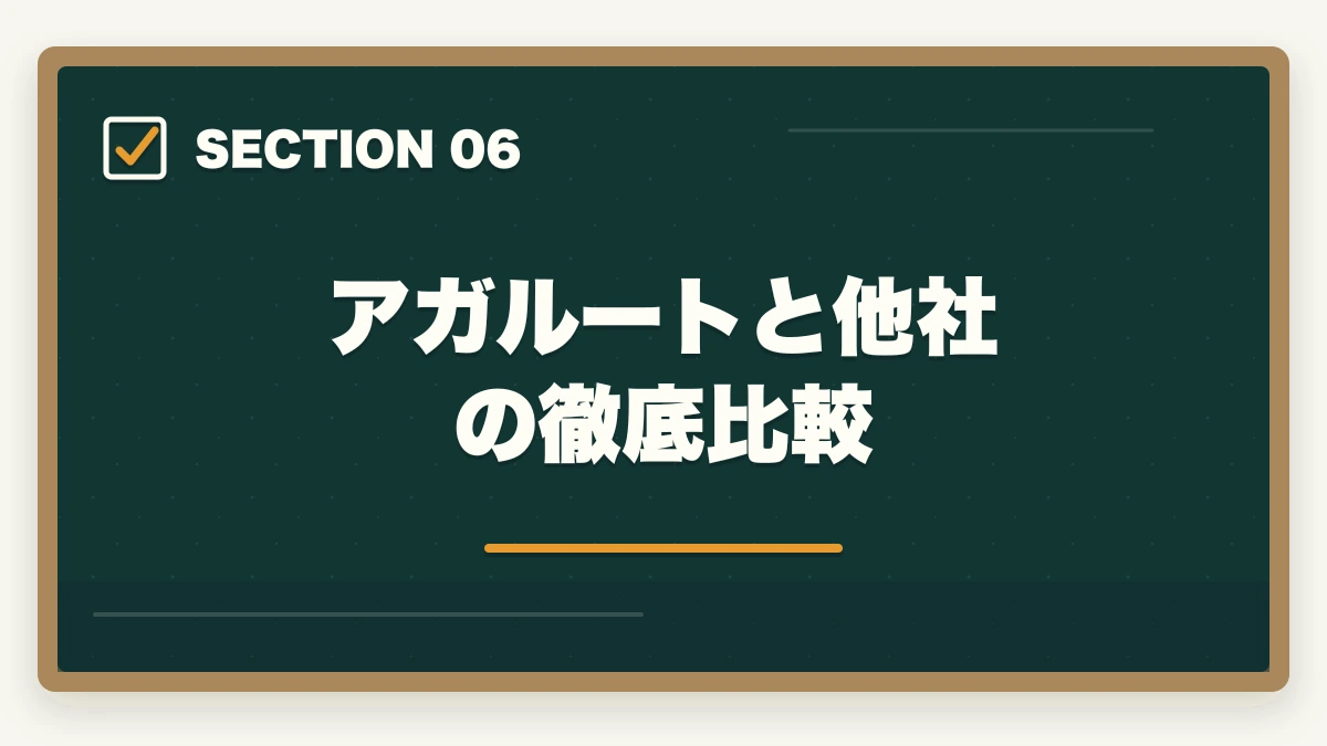 アガルートと他社の徹底比較|アガルート行政書士講座の完全ガイド|合格率56%・全額返金・豊村先生まで全解説【2026年】の図解