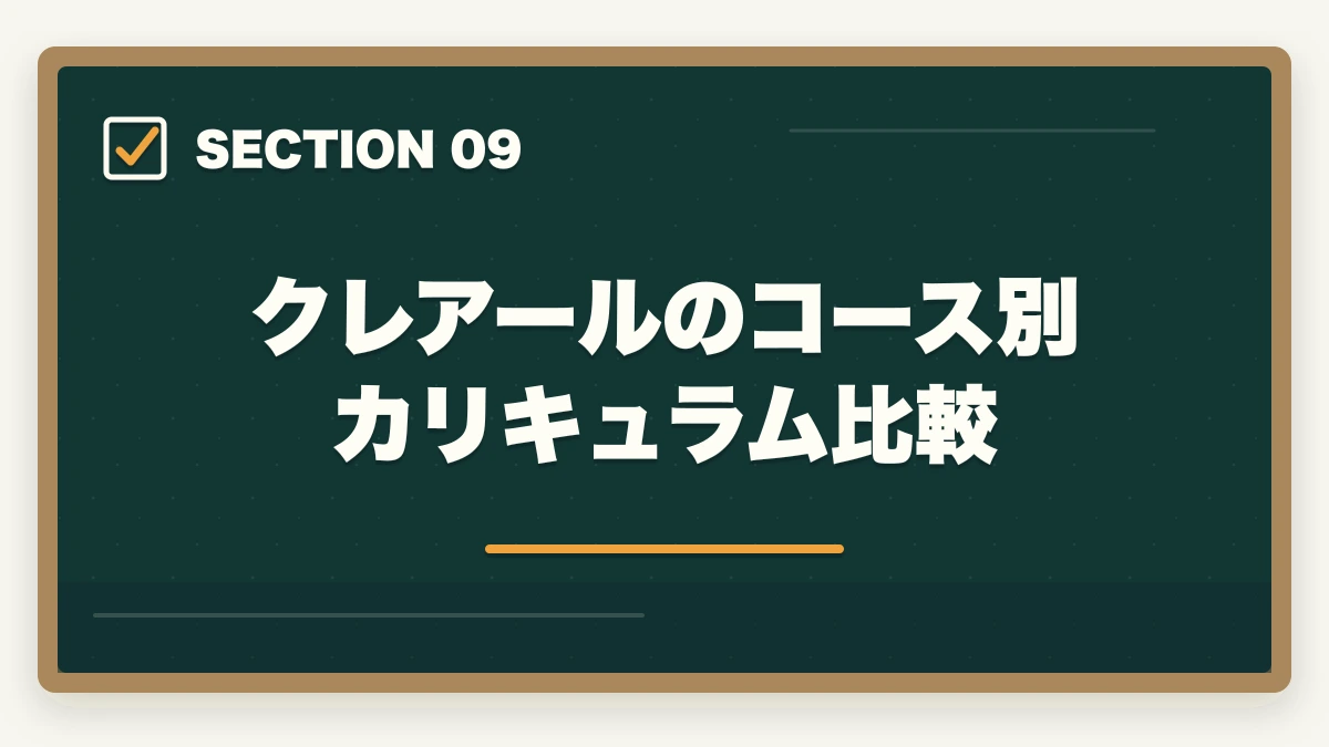 クレアールのコース別カリキュラム比較｜クレアール行政書士講座の完全ガイド|非常識合格法・セーフティ・無料書籍まで全解説【2026年】の図解