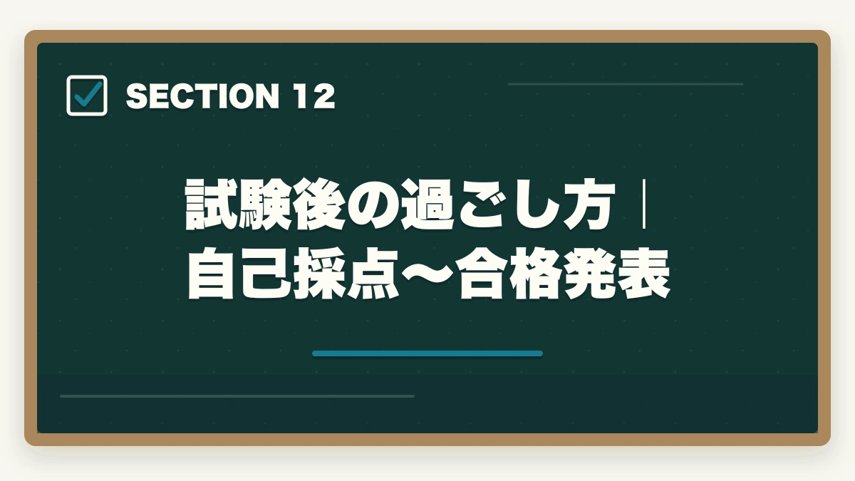 試験後の過ごし方｜自己採点〜合格発表｜行政書士試験本番完全攻略ガイド|申込み〜試験当日まで6ステップで合格を引き寄せる【2026年】の図解