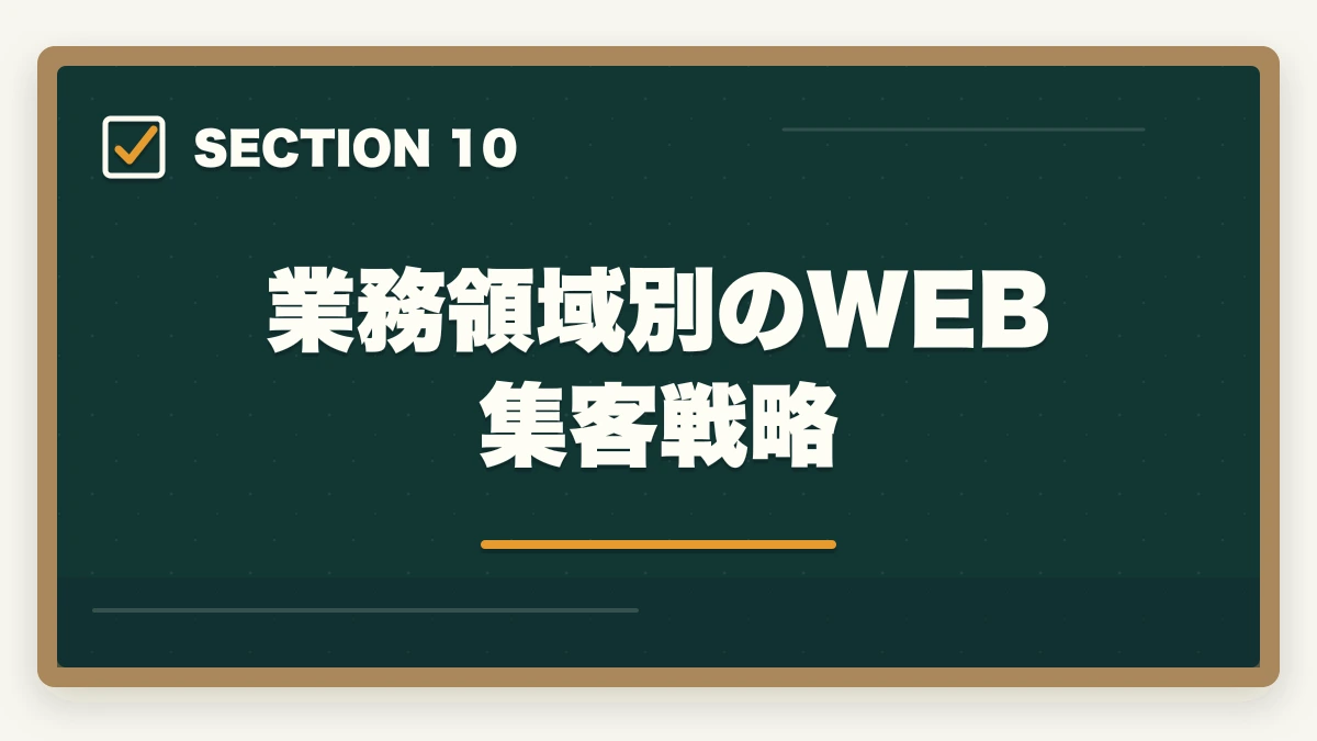 業務領域別のWEB集客戦略｜行政書士の業務領域完全ガイド|稼げる専門特化分野5選を徹底解説【2026年】の図解
