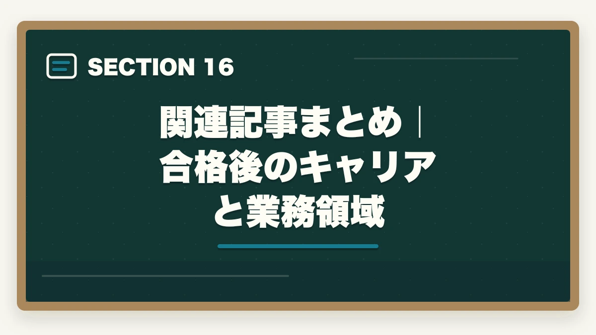 関連記事まとめ｜合格後のキャリアと業務領域｜行政書士の業務領域完全ガイド|稼げる専門特化分野5選を徹底解説【2026年】の図解