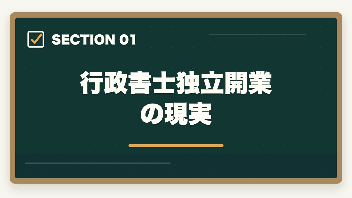 行政書士独立開業の現実｜行政書士の独立開業｜月収50万円達成の完全ロードマップ【2026年版】の図解