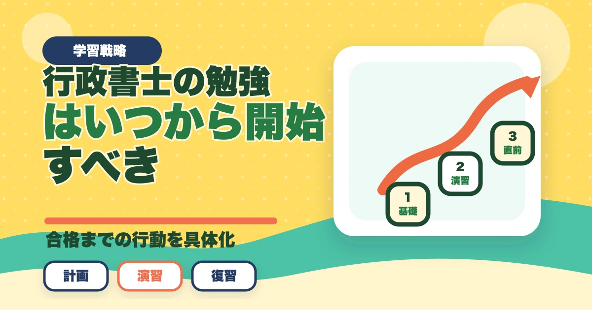 行政書士の勉強はいつから開始すべき？合格に必要な勉強時間を解説のアイキャッチ画像