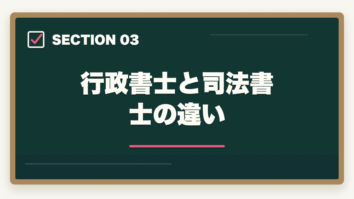 行政書士と司法書士の違い｜行政書士の仕事内容をわかりやすく解説|どんな仕事をしてるの？の図解