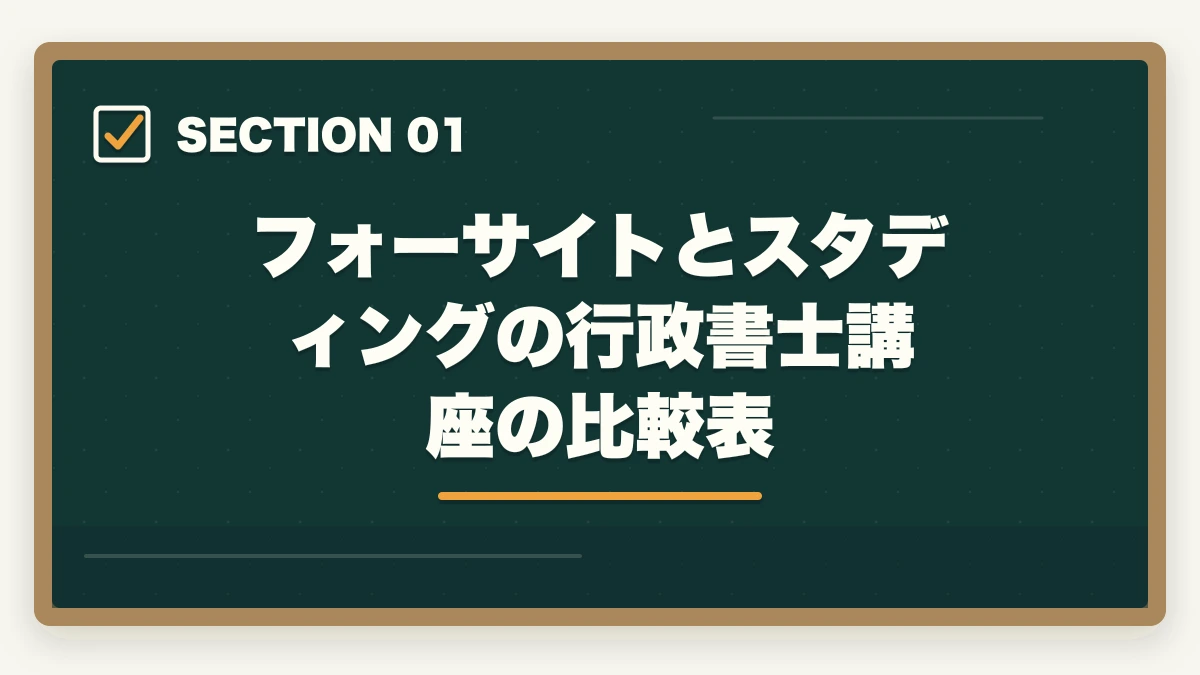 フォーサイトとスタディングの行政書士講座の比較表｜フォーサイトとスタディング行政書士講座どっちがいい？合格者が徹底比較の図解