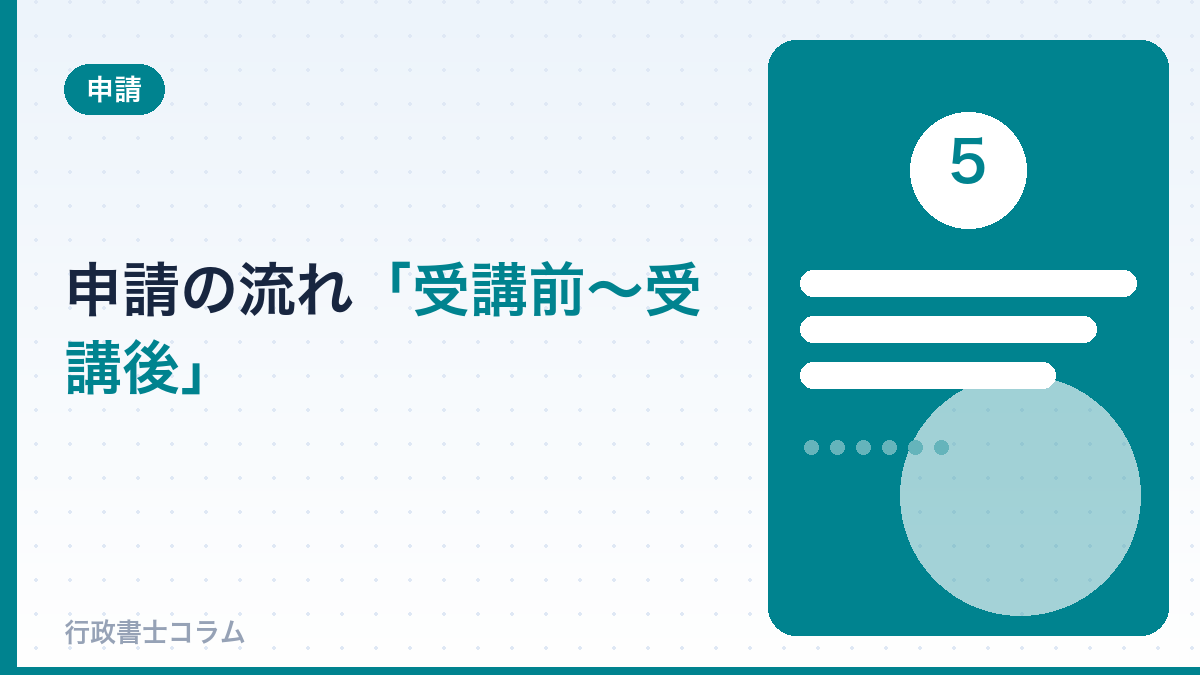 申請の流れ(受講前〜受講後)