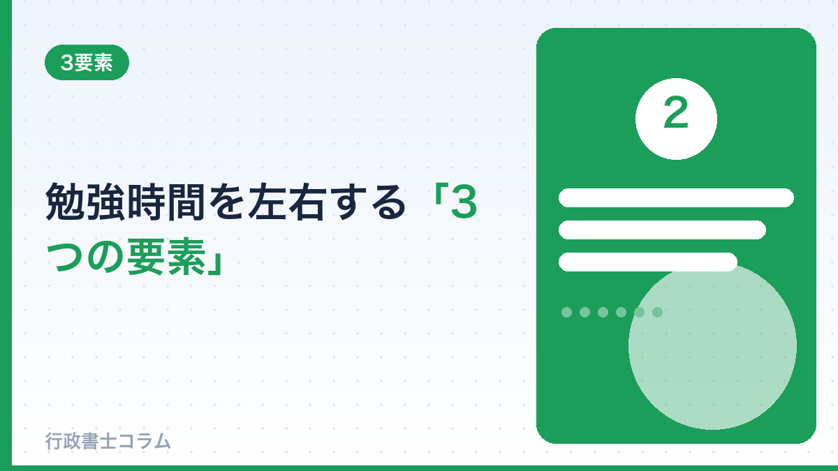 勉強時間を左右する「3つの要素」